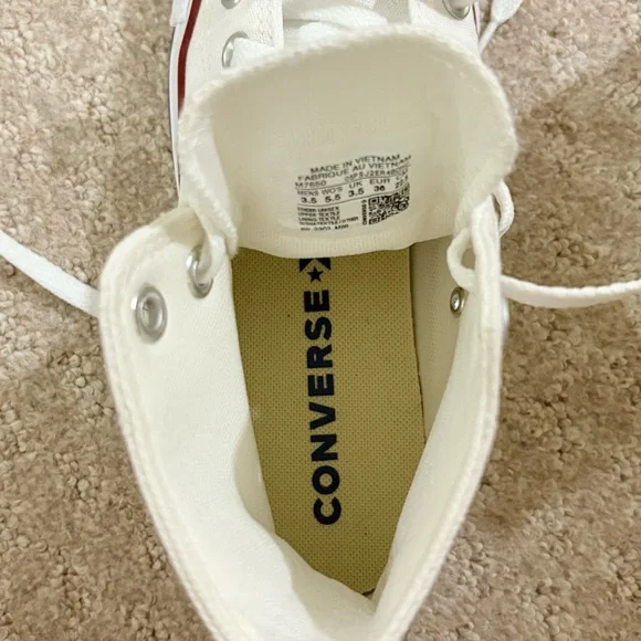 Converse All Star Chuck Taylor Womens 5.5 Shoes White High Top Sneakers - Picture 10 of 10